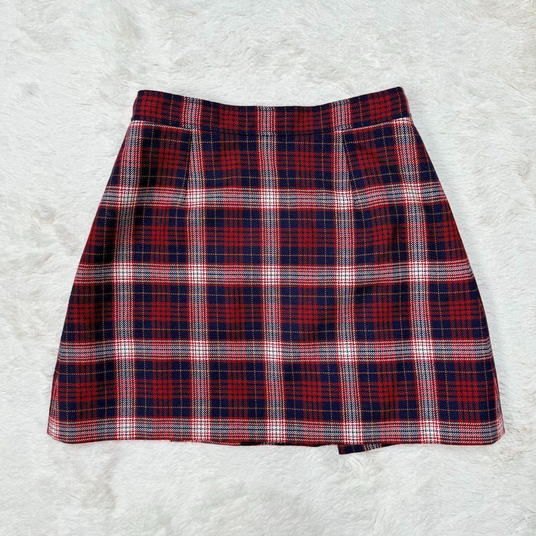 21AW⭐️美品⭐️クリスチャンディオール ラップスカート チェック CDボタン