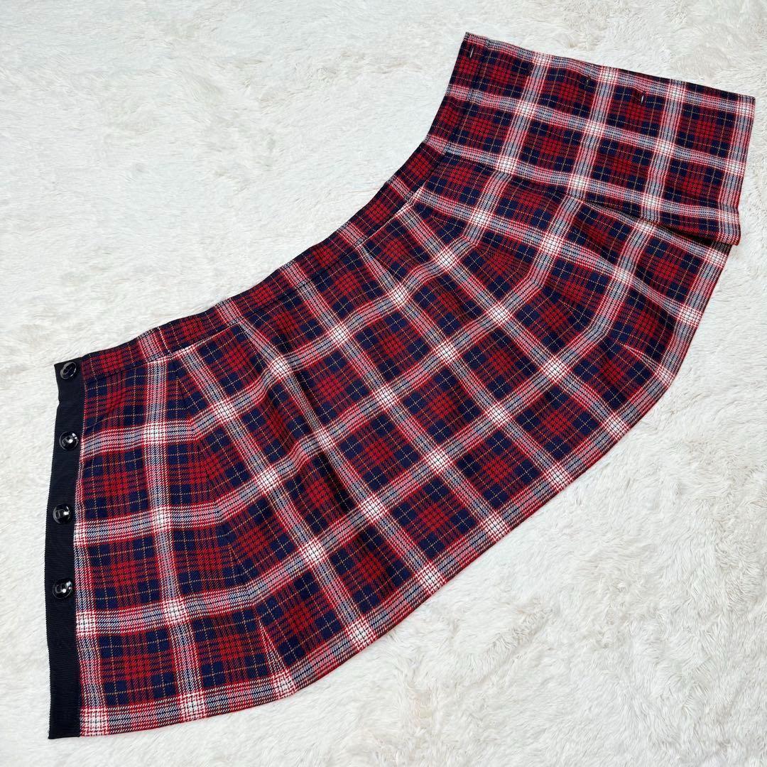 21AW⭐️美品⭐️クリスチャンディオール ラップスカート チェック CDボタン