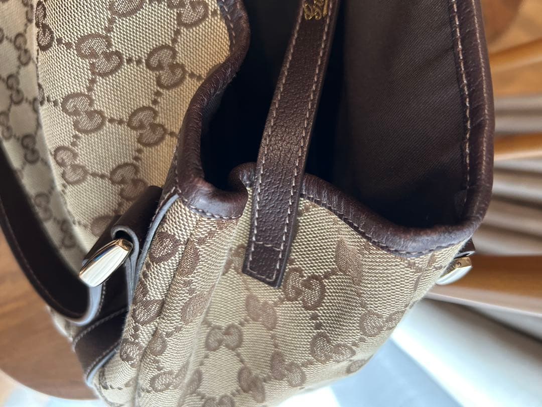 美品☆GUCCI グッチ アビーGGキャンバスレザーワンショルダートートバッグ