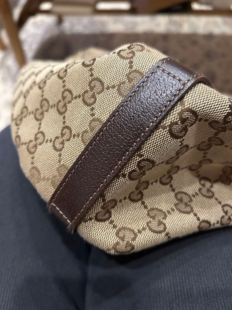 美品☆GUCCI グッチ アビーGGキャンバスレザーワンショルダートートバッグ