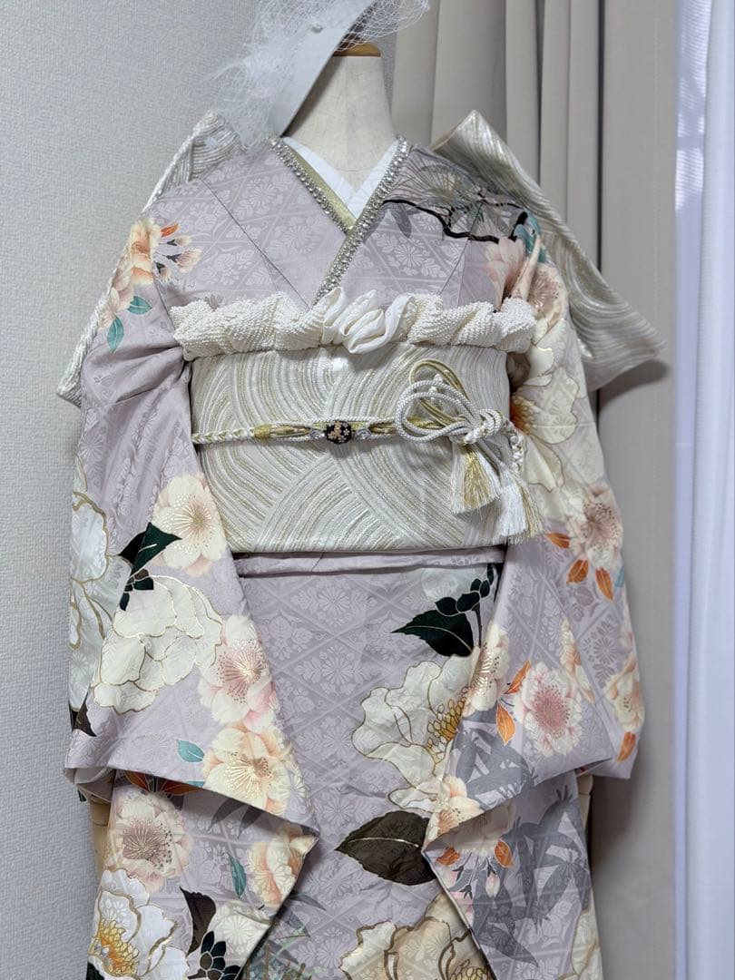 灰紫　高級　振袖フルセット