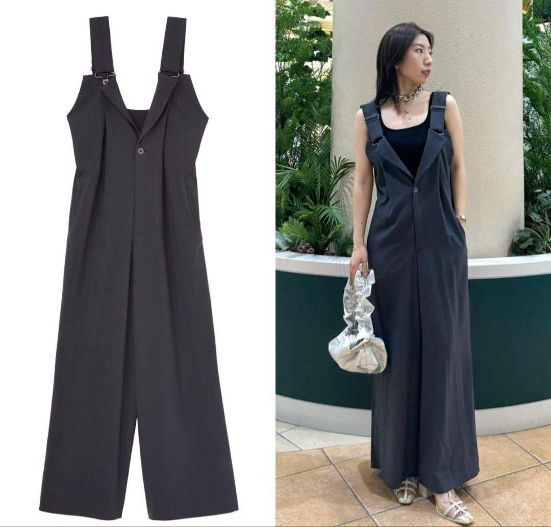 ココディール バックリブサロペット グレー