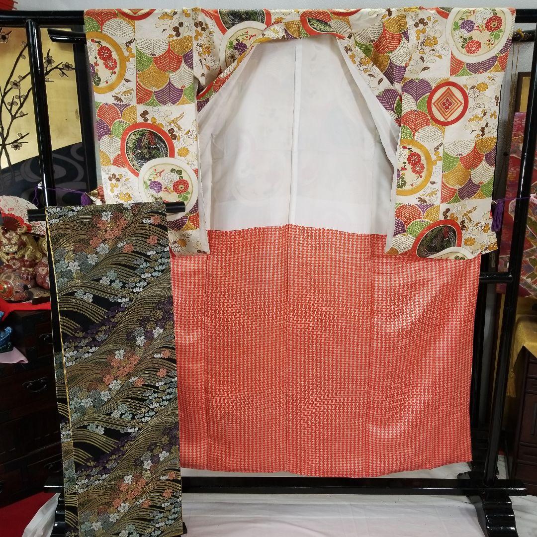 Sonomamafs136 訳有特価 小～中振袖 縁起柄 豪華 金糸 正絹