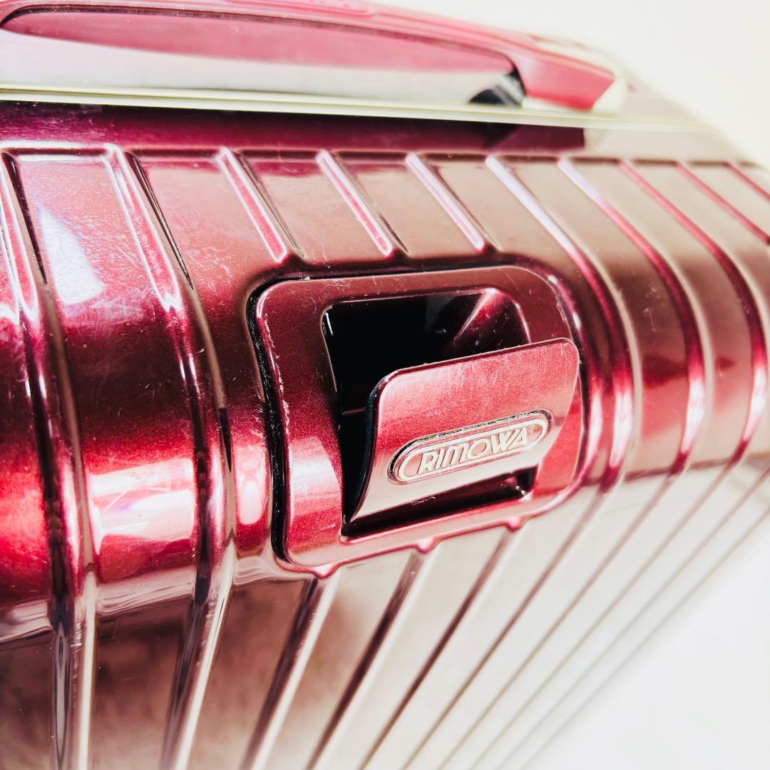 RIMOWA キャリーケース　32L カーボネート製　リボン　ワインレッド