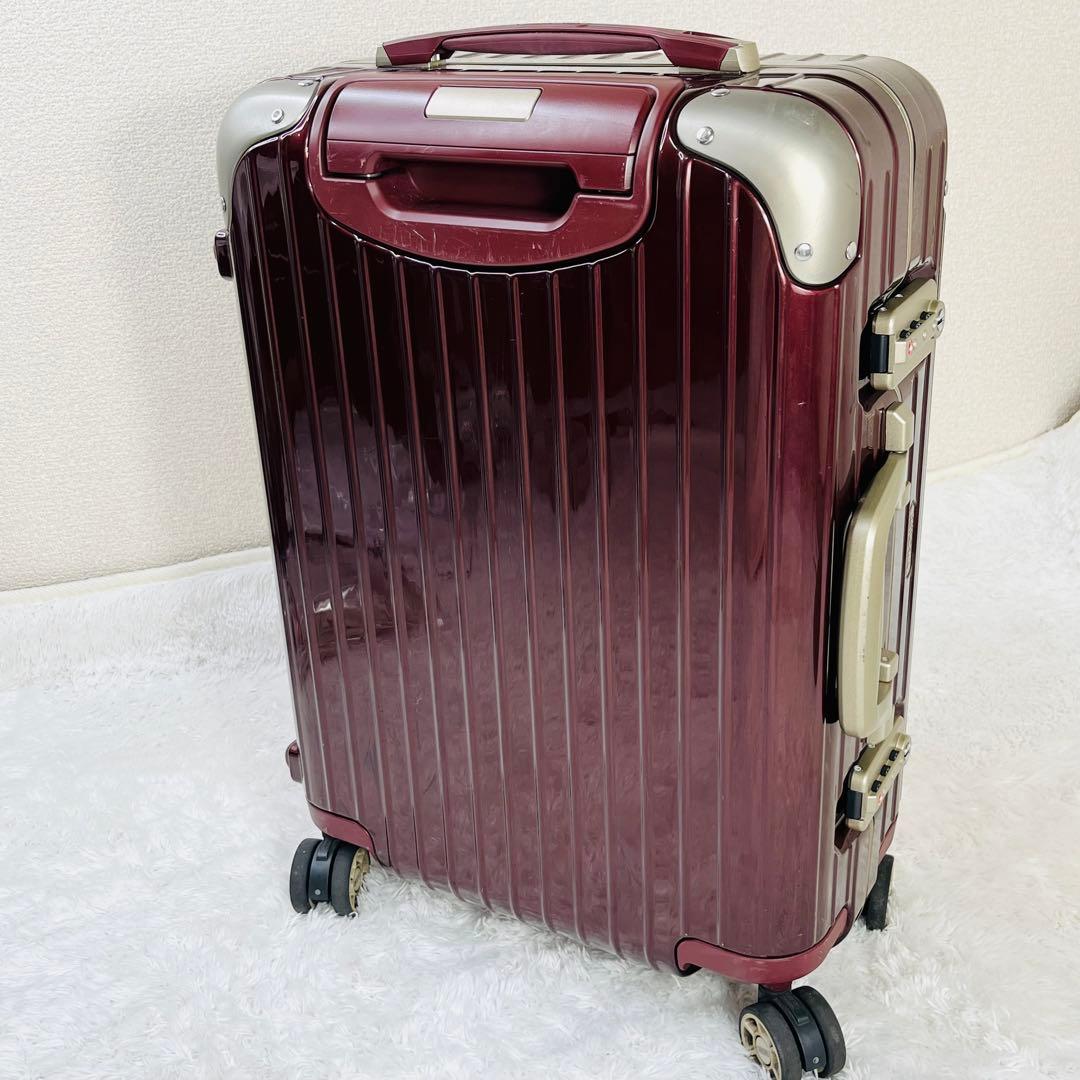 RIMOWA キャリーケース　32L カーボネート製　リボン　ワインレッド