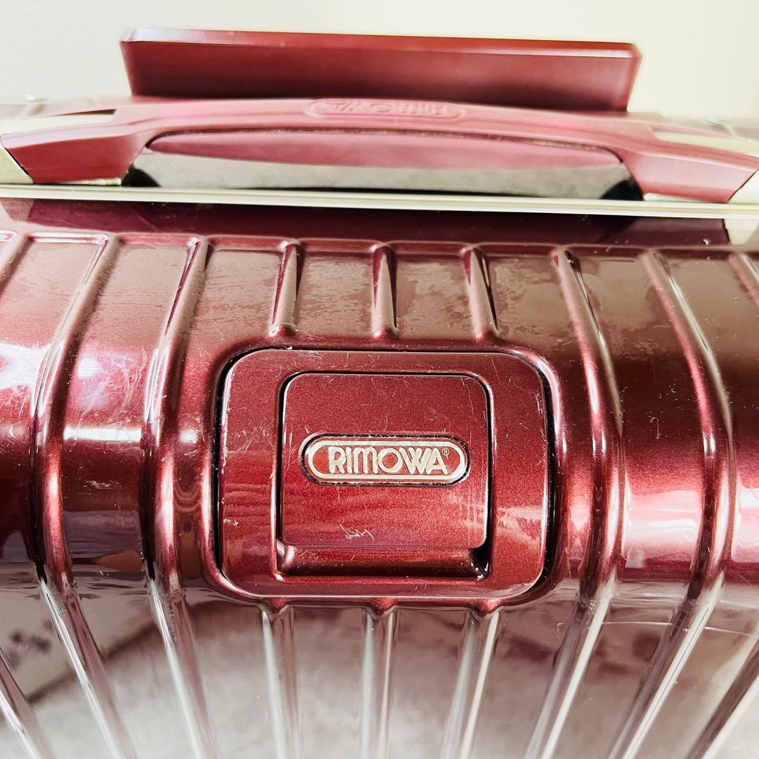 RIMOWA キャリーケース　32L カーボネート製　リボン　ワインレッド