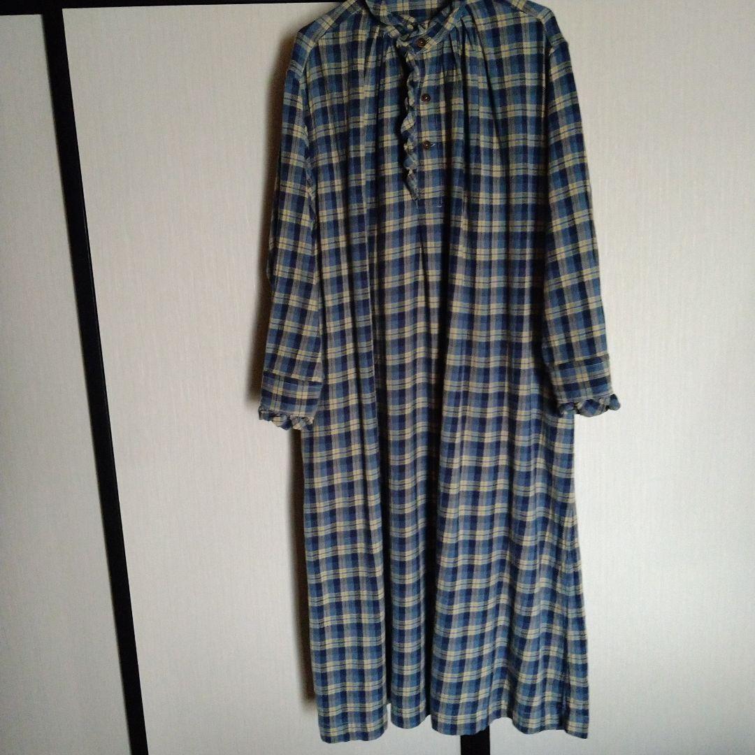 45R インドネルのタックフリルドレス/ブルーイエロー