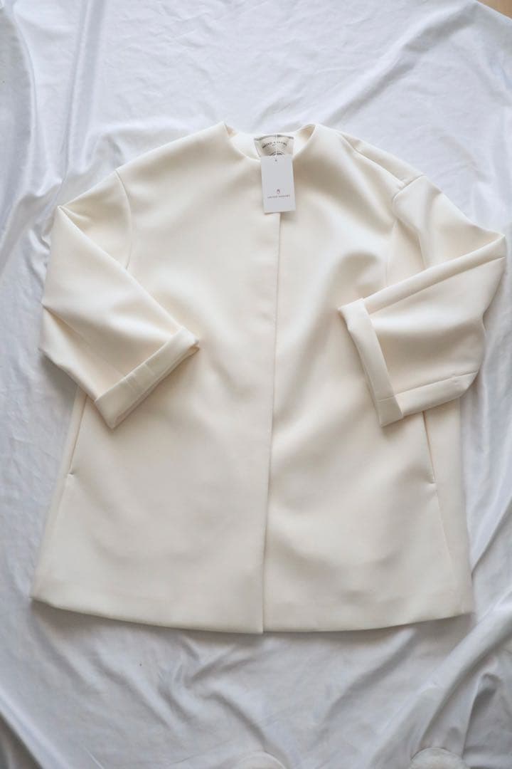 ユナイテッドアローズ SPONGY Aライン ミドルコート 34 オフホワイト