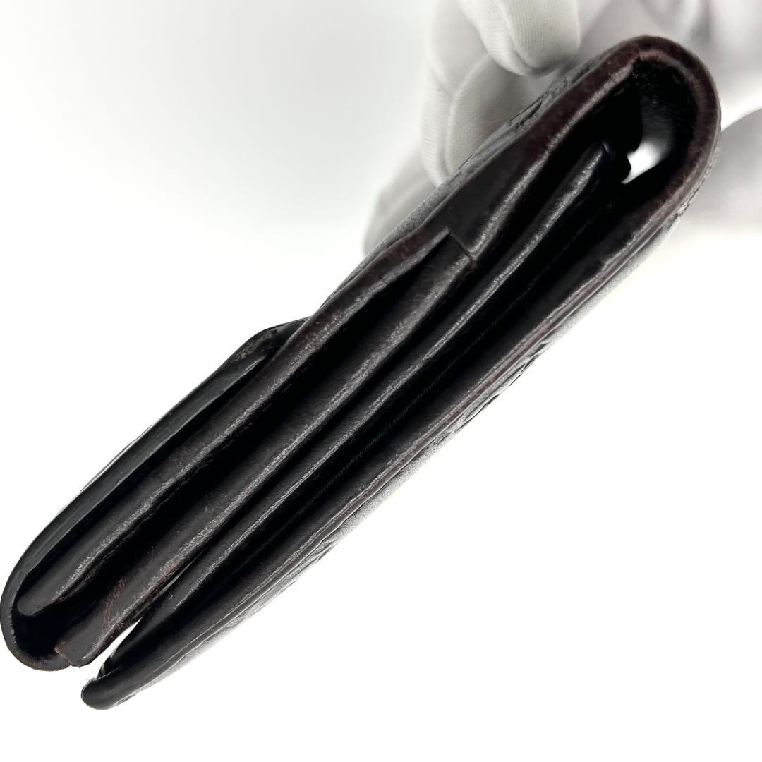 【美品】GUCCI ラブリーハート　グッチシマ　Wホック　ダークブラウン