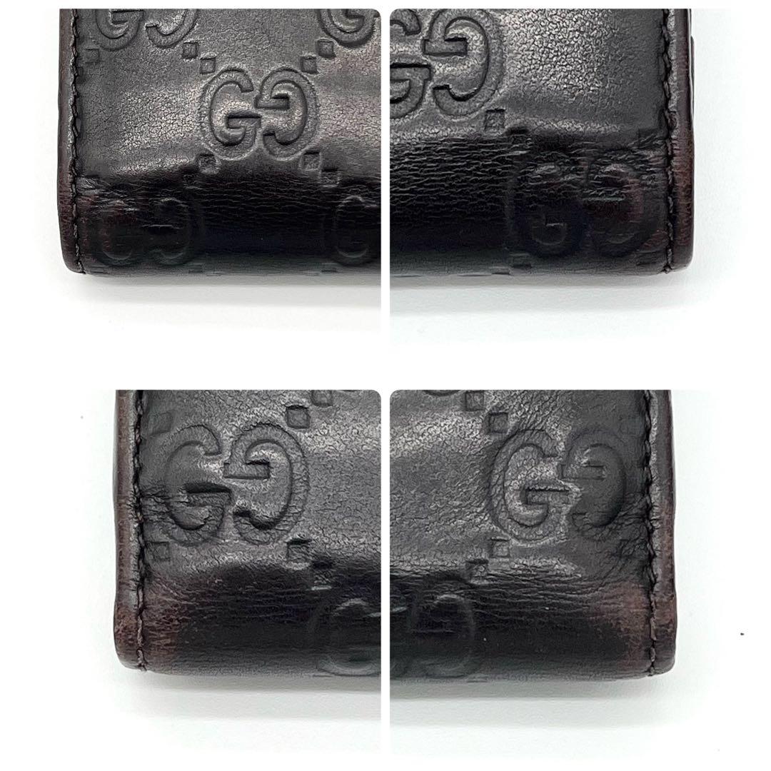 【美品】GUCCI ラブリーハート　グッチシマ　Wホック　ダークブラウン