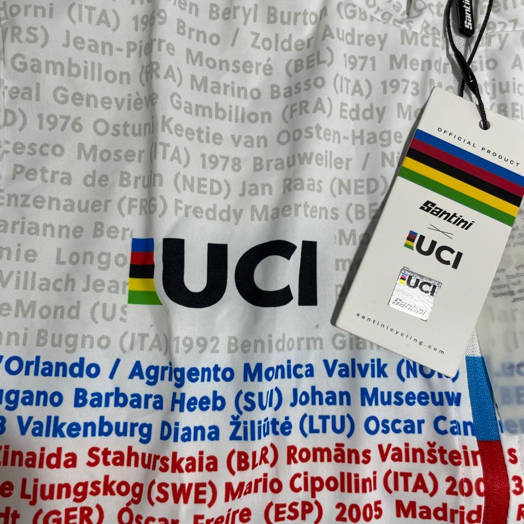 サンティーニ サイクルジャージ UCI WORLD ホワイト アルカンシェルXL