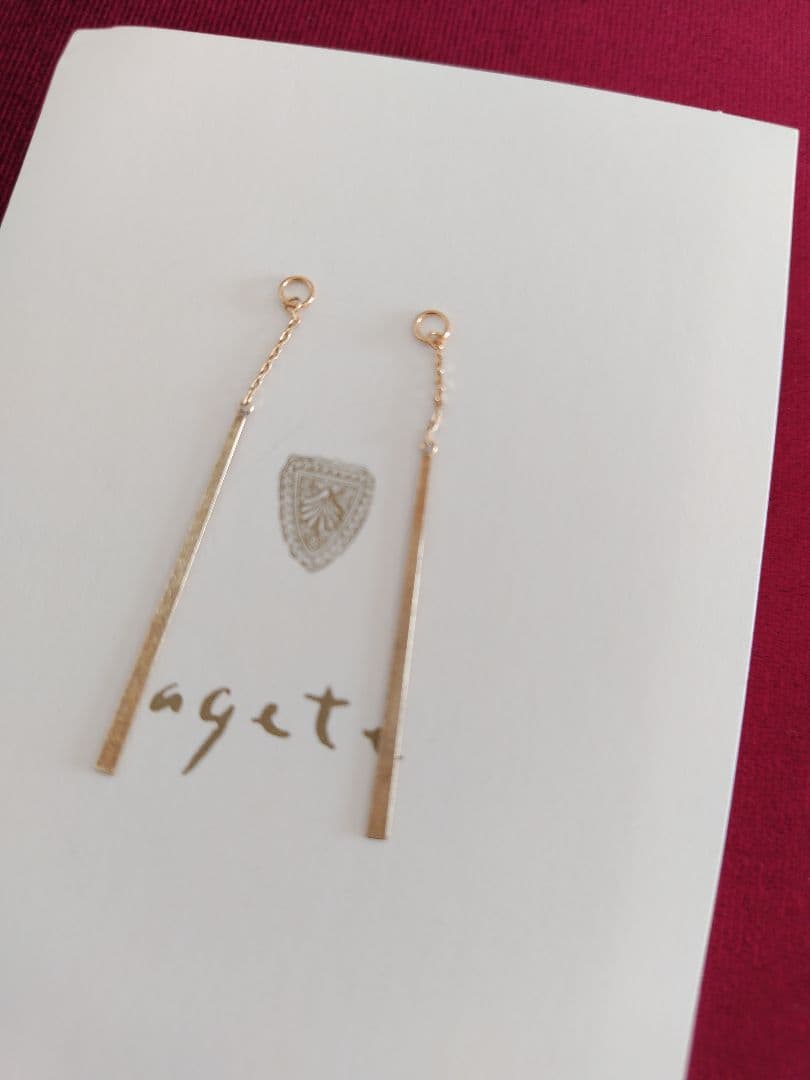 agete k10 ピアスチャーム イエローゴールド マット