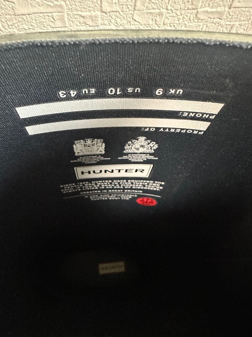 HUNTER ブラック レインブーツ バックル付き