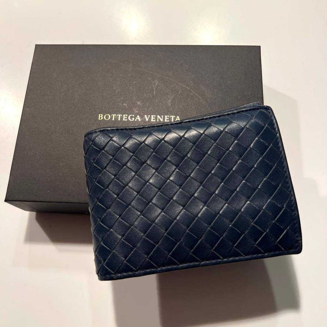BOTTEGA VENETA ネイビー 二つ折り財布