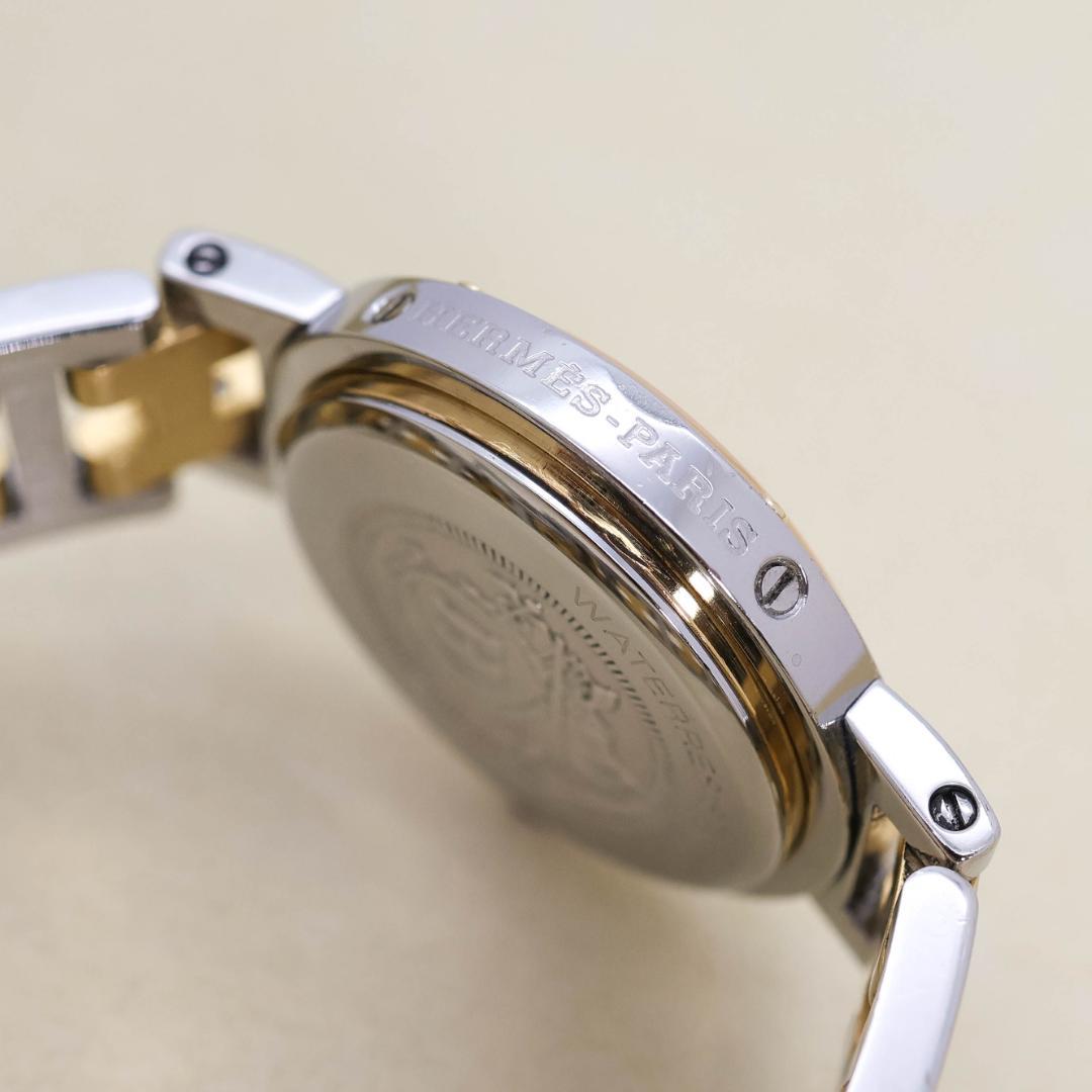 稼働 Hermes クリッパー 腕時計 ゴールド コンビ Hベルト 2718a