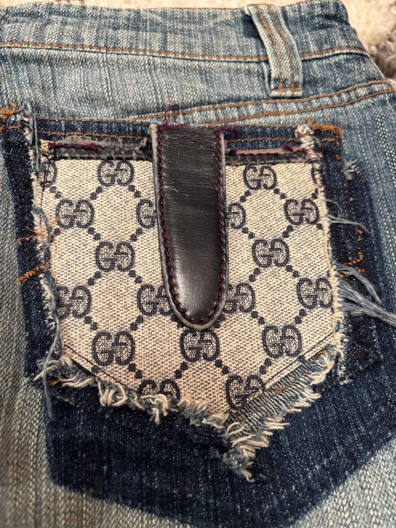Gucci リメイクデニムミニスカート