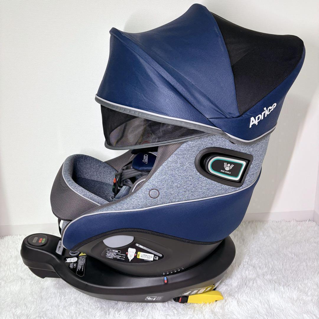 【美品】 Aprica クルリラ プロテクト ISOFIX 限定モデル ネイビー