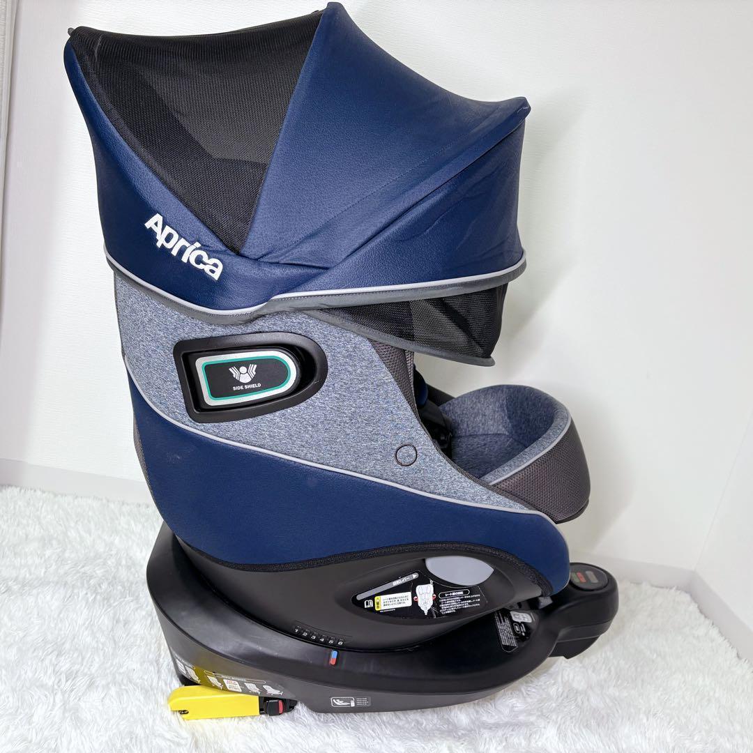 【美品】 Aprica クルリラ プロテクト ISOFIX 限定モデル ネイビー