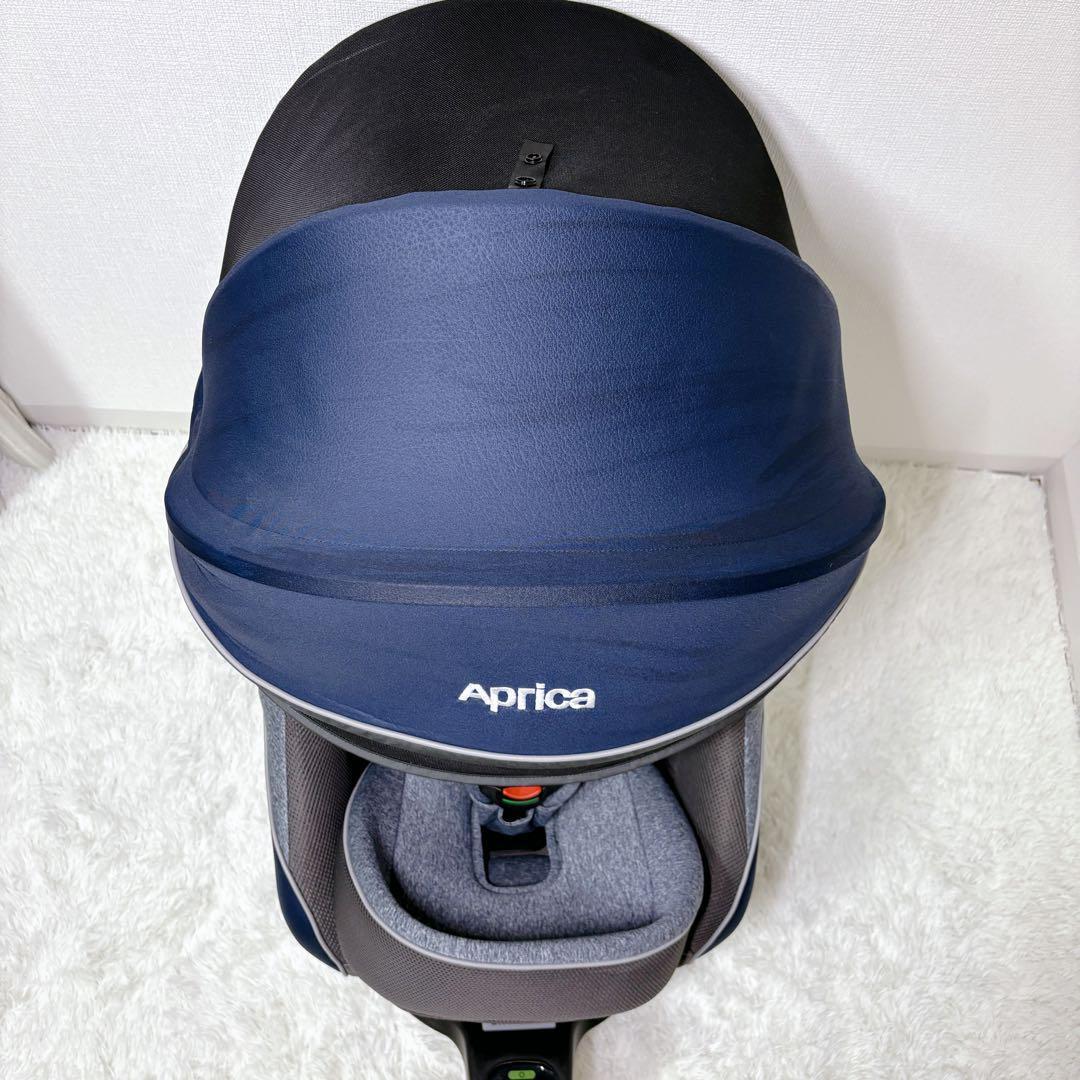 【美品】 Aprica クルリラ プロテクト ISOFIX 限定モデル ネイビー