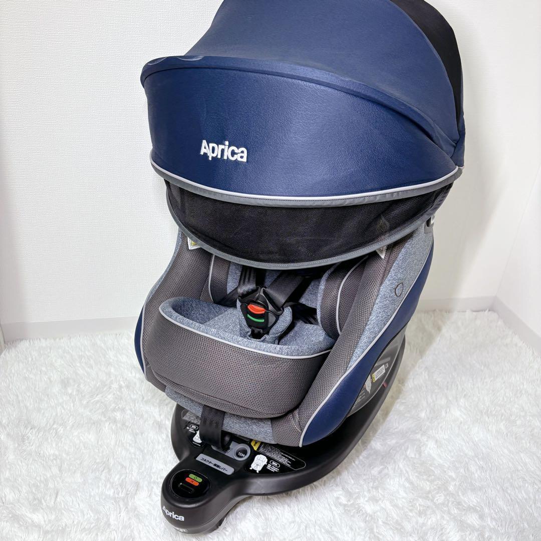 【美品】 Aprica クルリラ プロテクト ISOFIX 限定モデル ネイビー