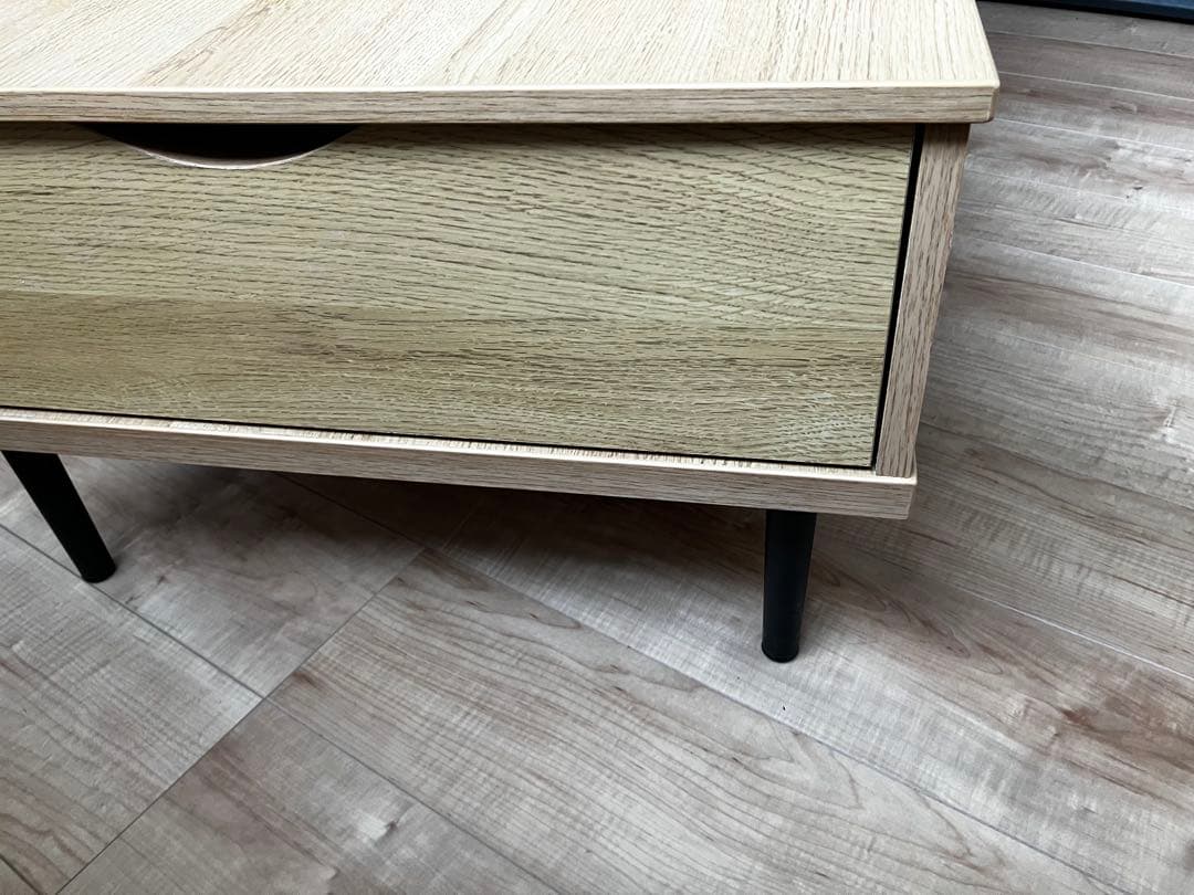 美品　ニトリ　昇降リビングテーブル　収納引き出し付き　ローテーブル　北欧　木目