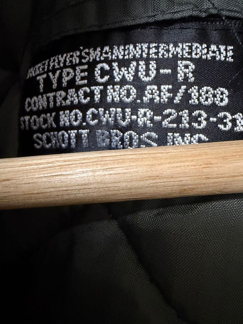 90s Schott CWU-R フライトジャケット オリーブグリーンMA-1