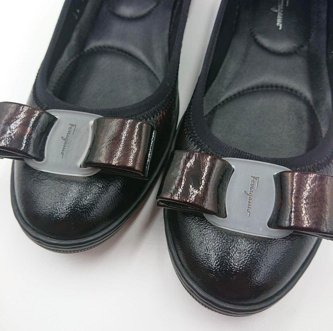 ☆極美品☆フェラガモ バレエシューズ フラット パンプス ヴァラリボン 22cm