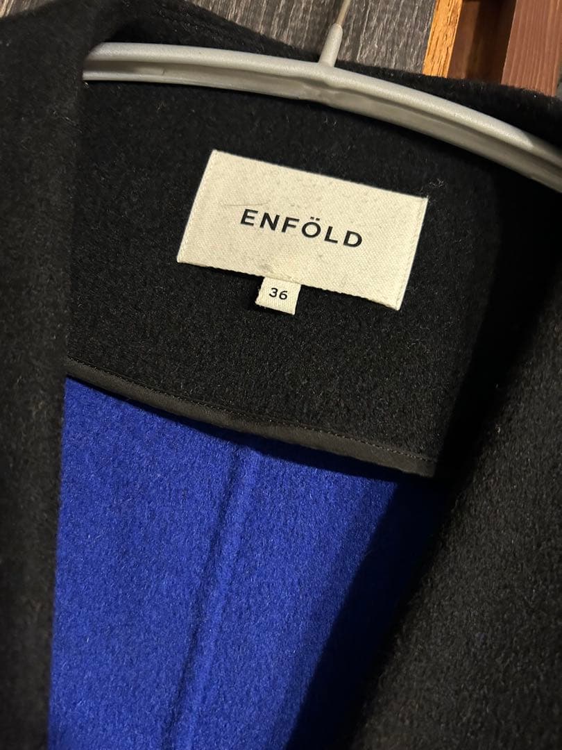 ENFOLD ブラック ロングコート　36サイズ