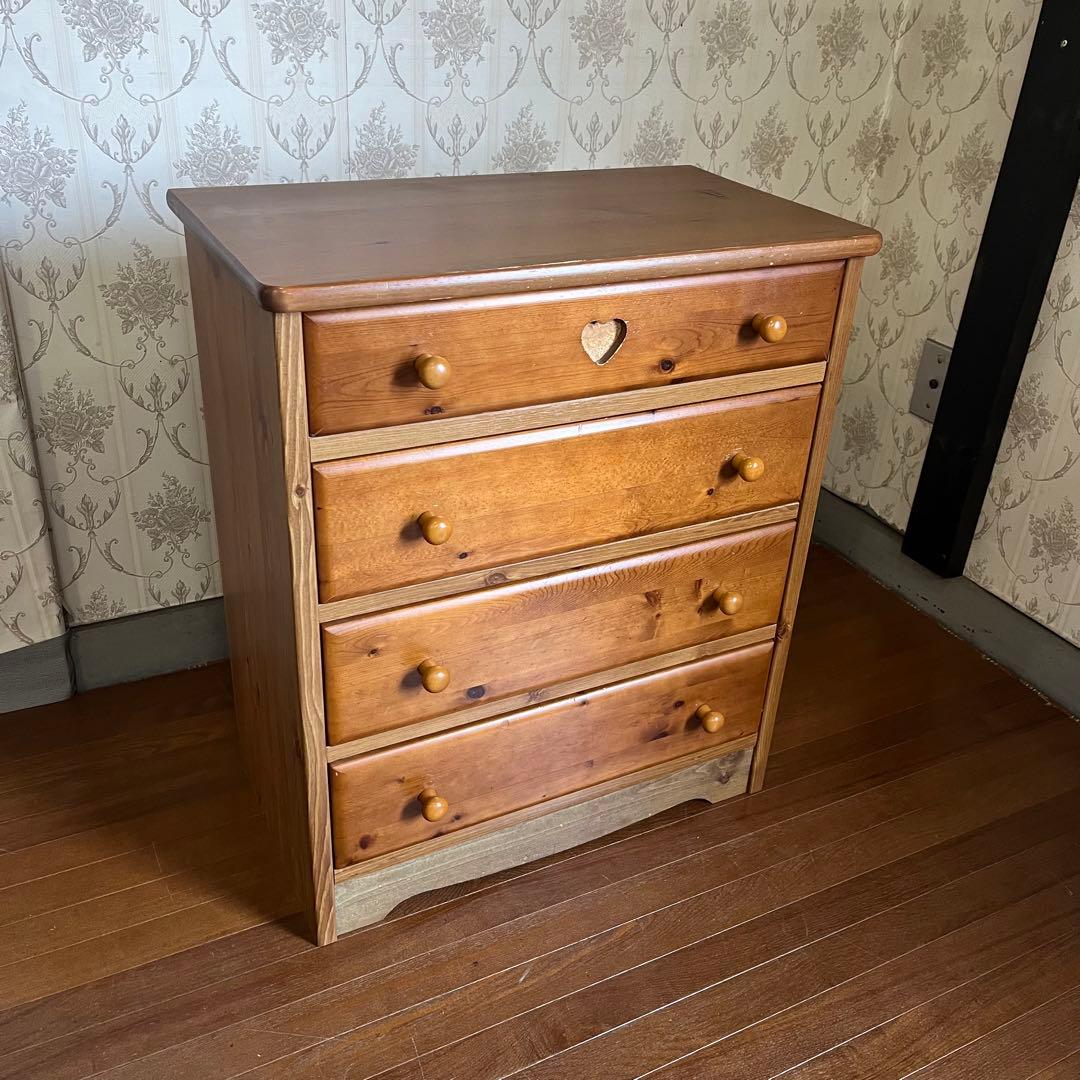【アンティーク】① 木製 チェスト キャビネット 4杯 収納棚 箪笥 北欧レトロ