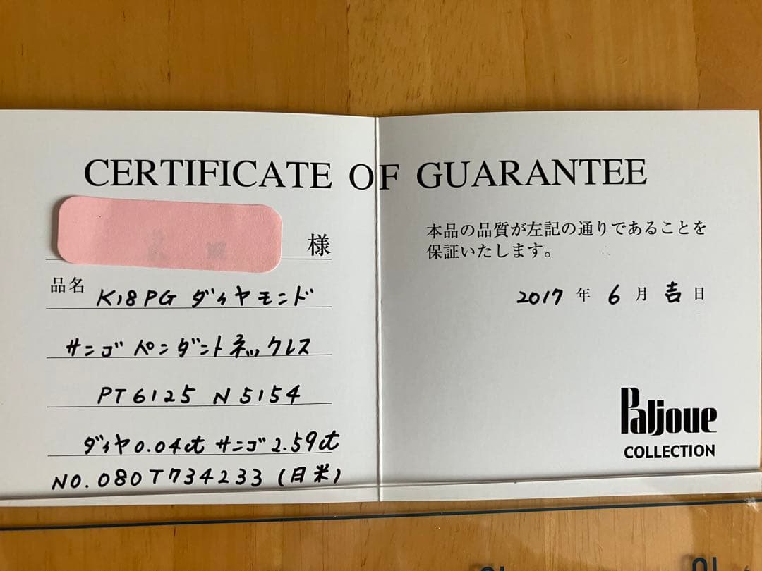 赤珊瑚　ペンダントトップ　ＰＧの台