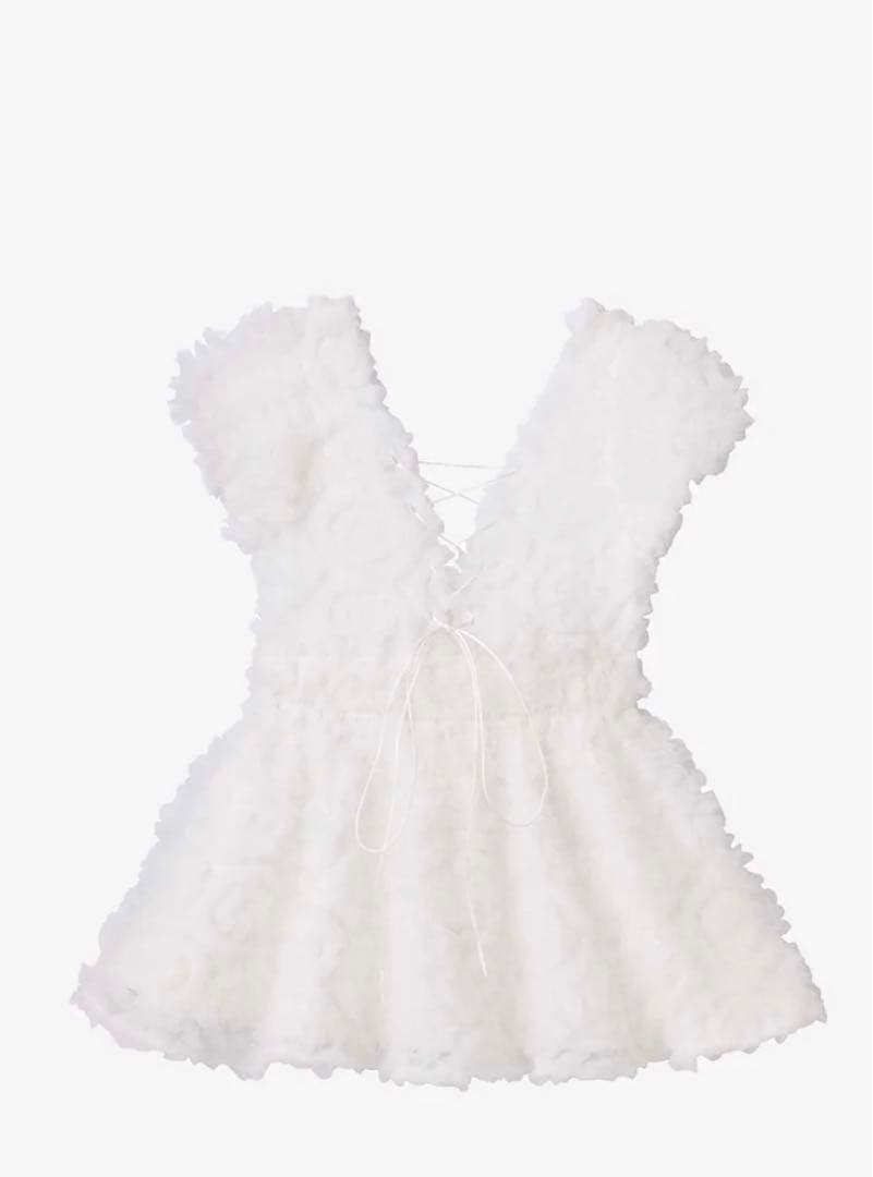 polaura フラワーペプラムバックリボンチュニック