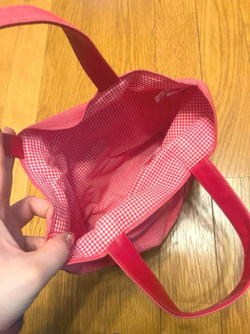 ファミリア手刺繍デニムバッグ　ぷりん❤️