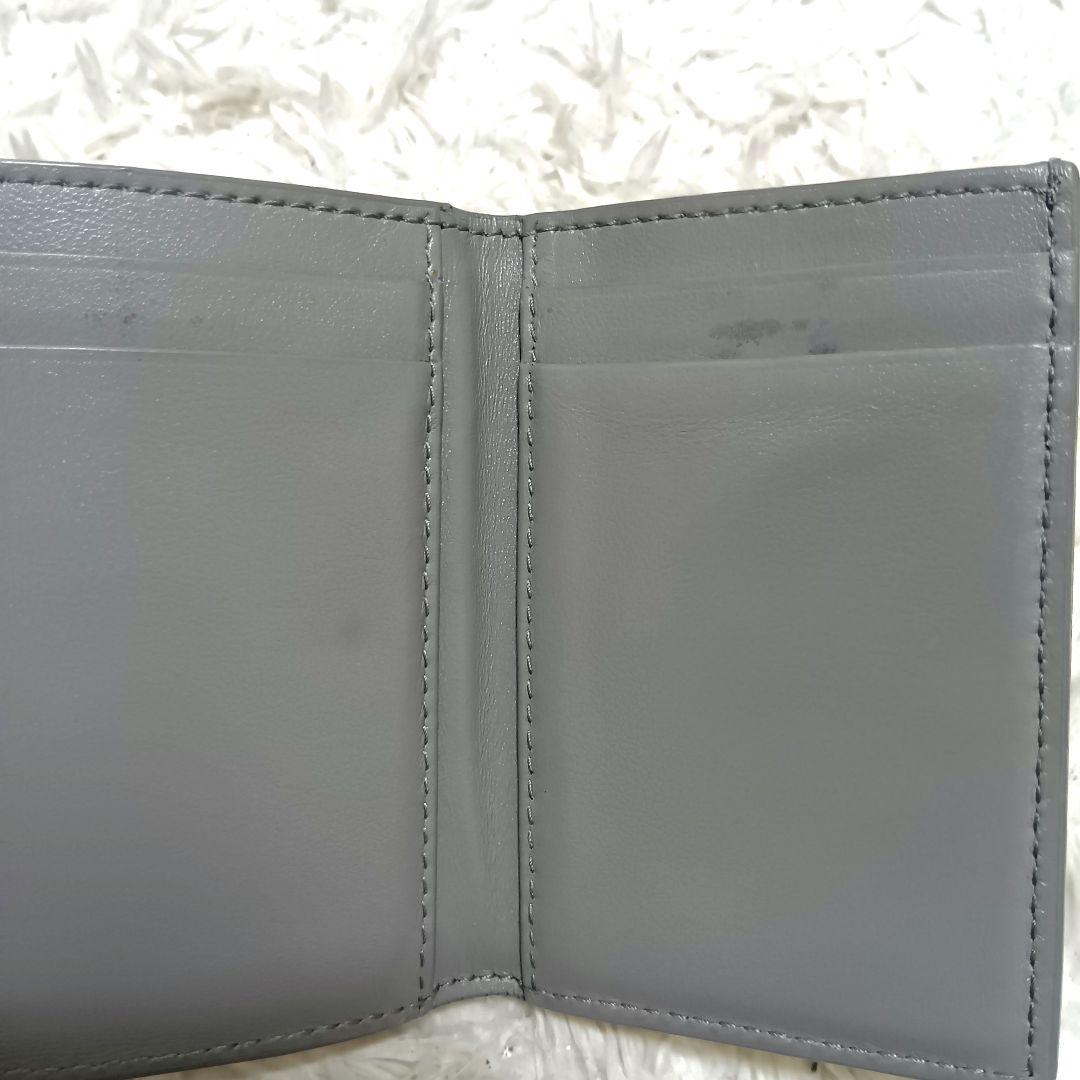 ボッテガヴェネタ　三つ折り財布　レザー　グレー　コンパクトウォレット