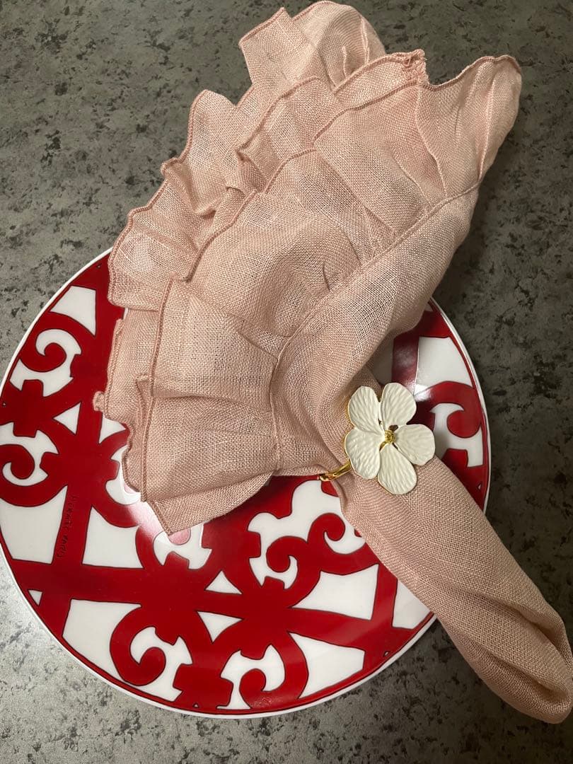 未使用 ボルゴデレトヴァーリエ リネン テーブルナプキン イタリア製 4枚セット