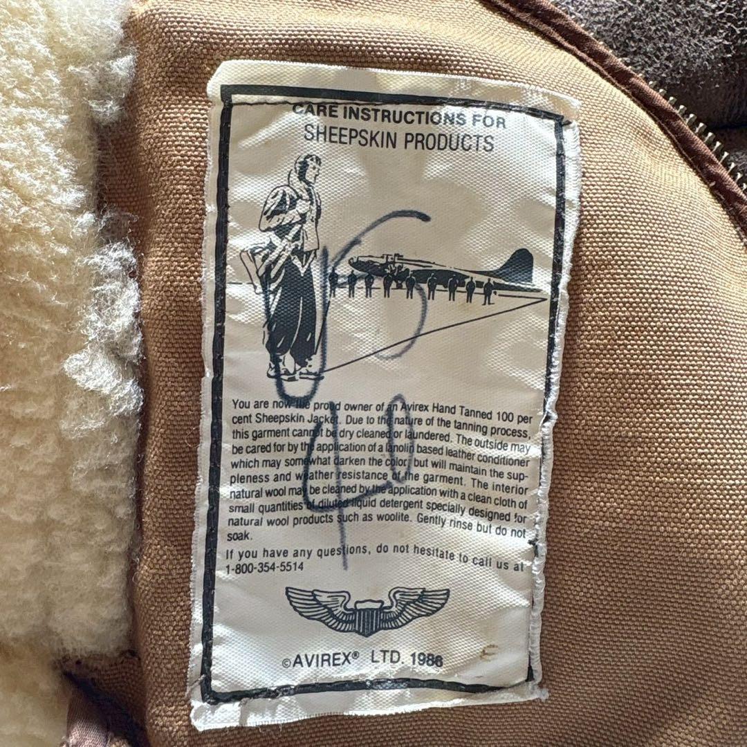 【雰囲気抜群】AVIREX フライトジャケット B-6 羊革　シープスキン