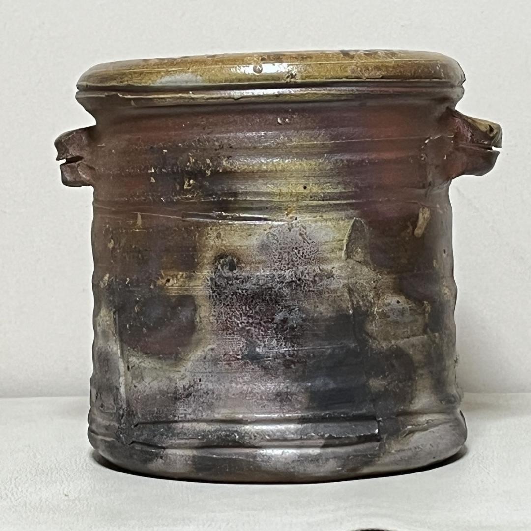 十五代 木村長十郎 友敬 備前焼 水指 共箱 木村友敬 茶道具 【k3449】