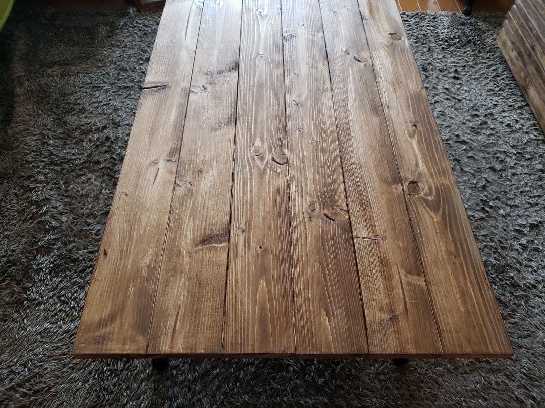 リビングテーブル　折り畳み式　ウォールナット塗装　アンティーク　木製