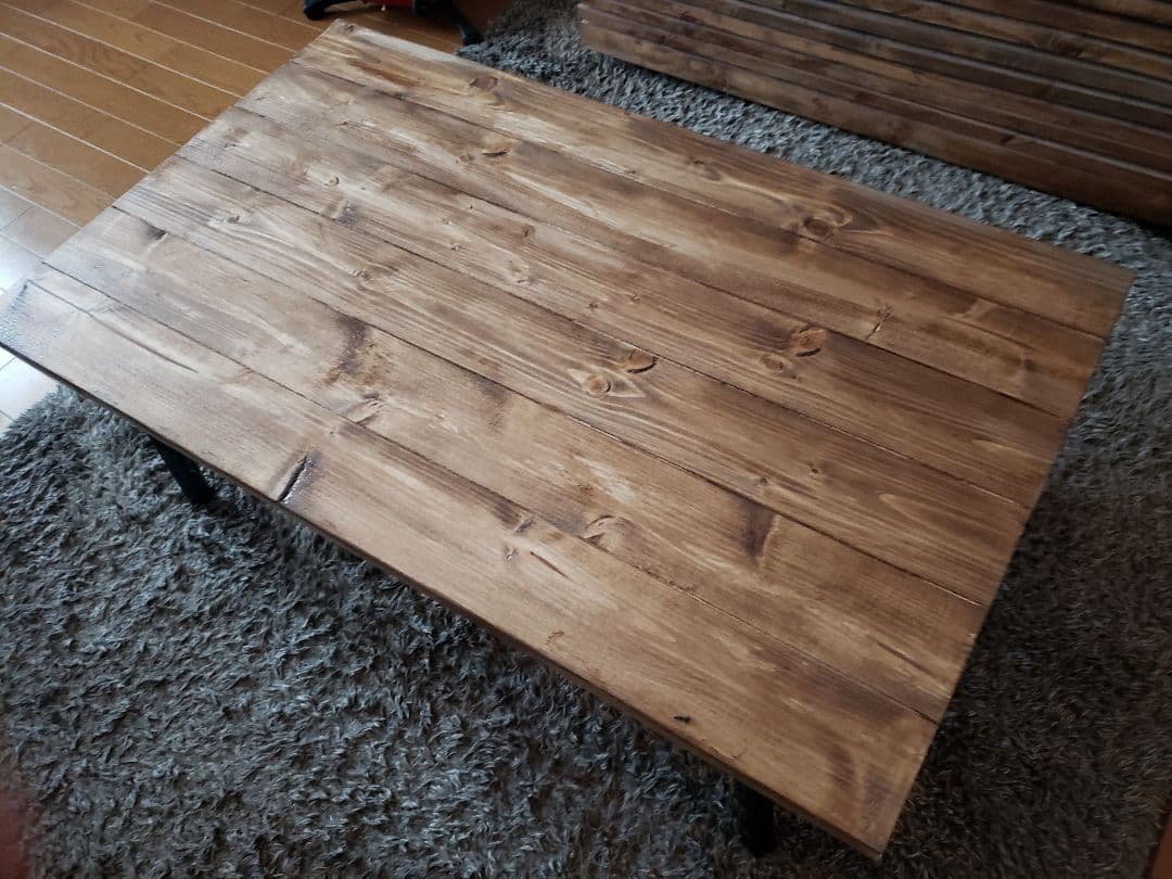 リビングテーブル　折り畳み式　ウォールナット塗装　アンティーク　木製