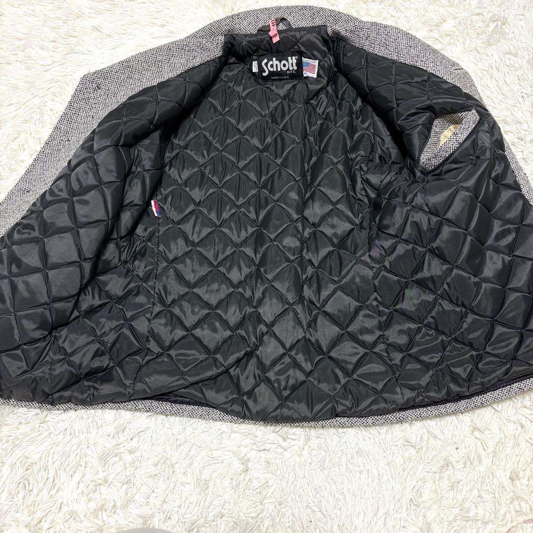 みかん 様USA製 Schott 中綿 Pコート キルティング グレー M