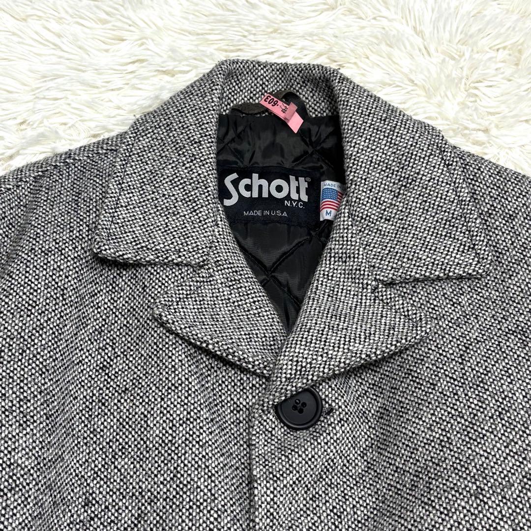 みかん 様USA製 Schott 中綿 Pコート キルティング グレー M