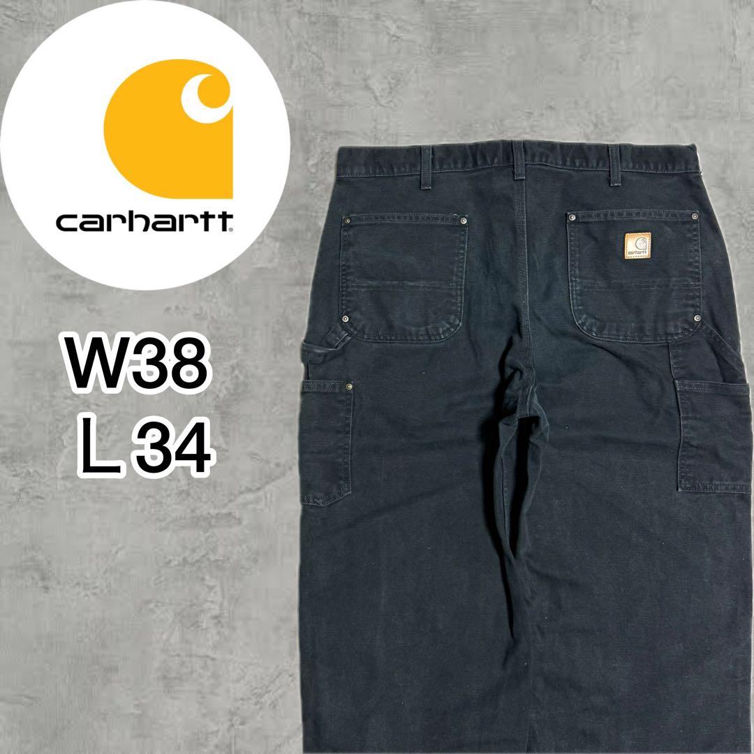 【大人気】Carhartt カーハート ダック地ダブルニー ブラック W38
