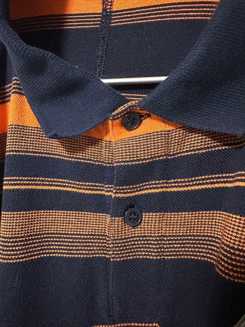 MARTINE ROSE 23AW ストライプ 長袖ポロシャツ オレンジ