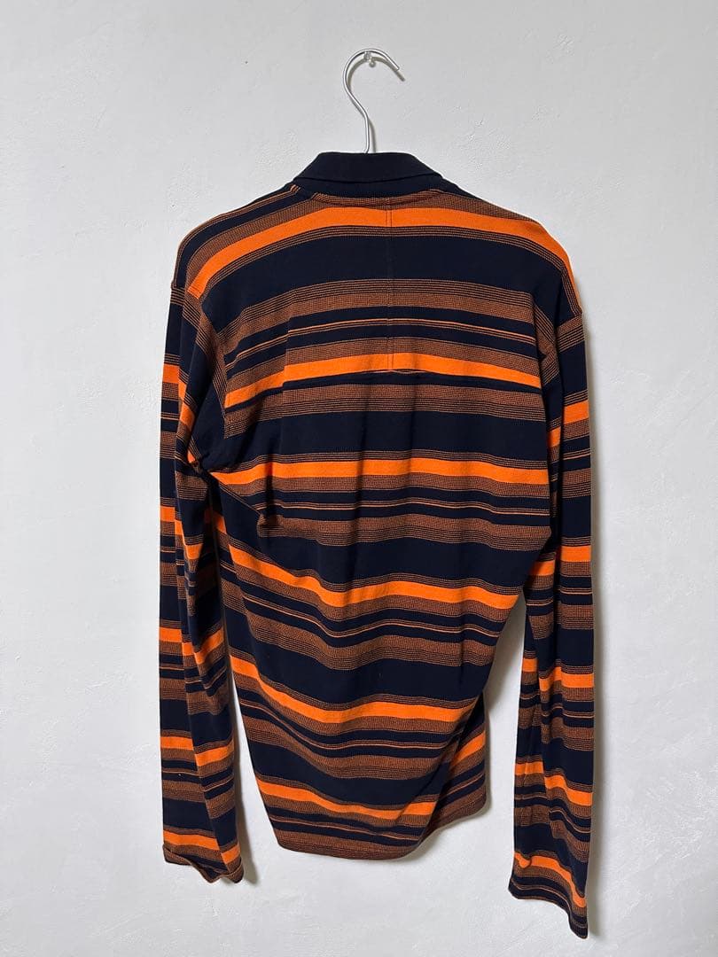 MARTINE ROSE 23AW ストライプ 長袖ポロシャツ オレンジ
