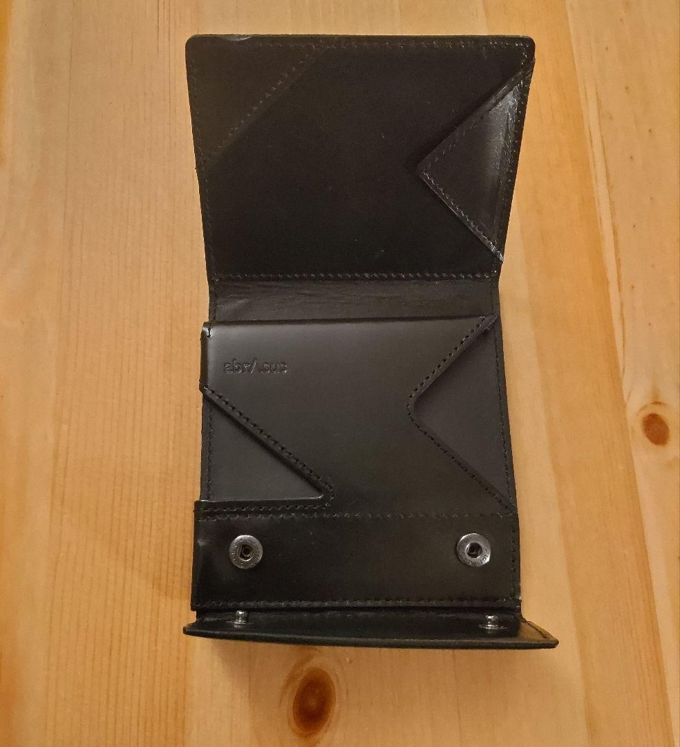 アブラサス　薄い財布　abrAsus ブラック レザー