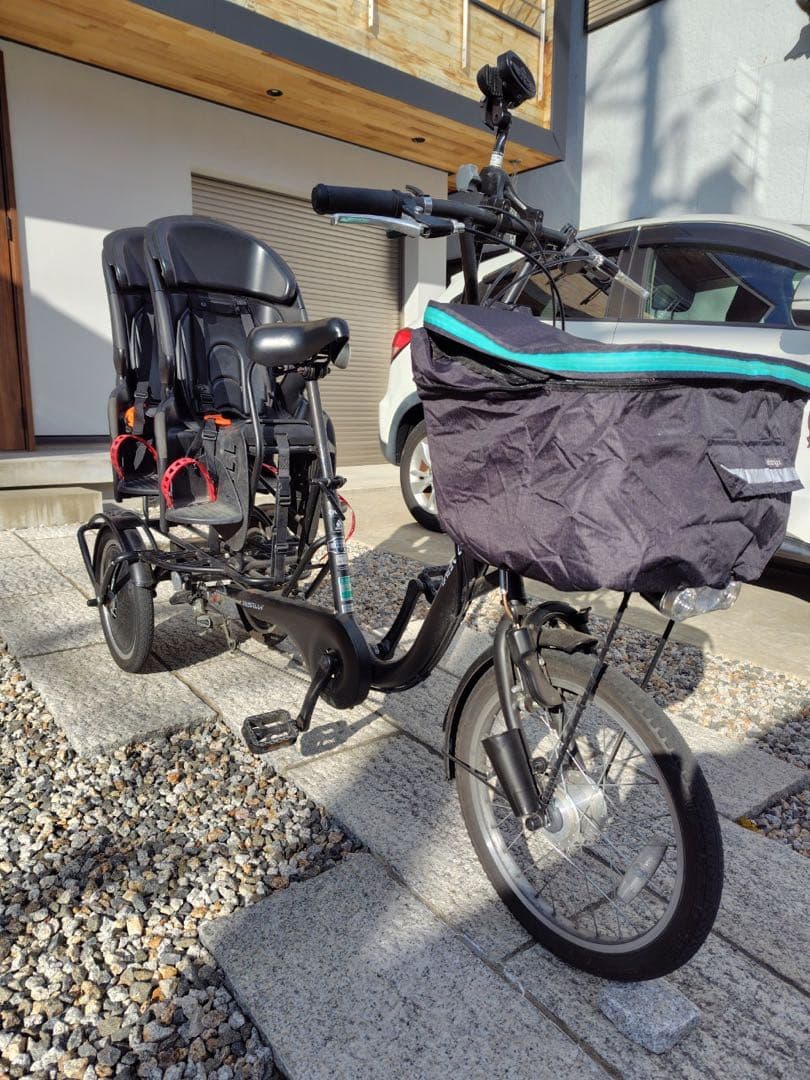 【Yur】ふたごじてんしゃ いしころくろ 専用レインカバー付き