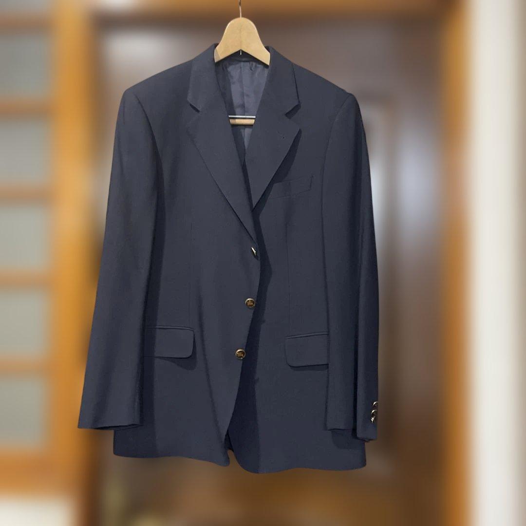 バーバリー　テーラードジャケット　金ボタン　紺色　上着　紺ブレ　L