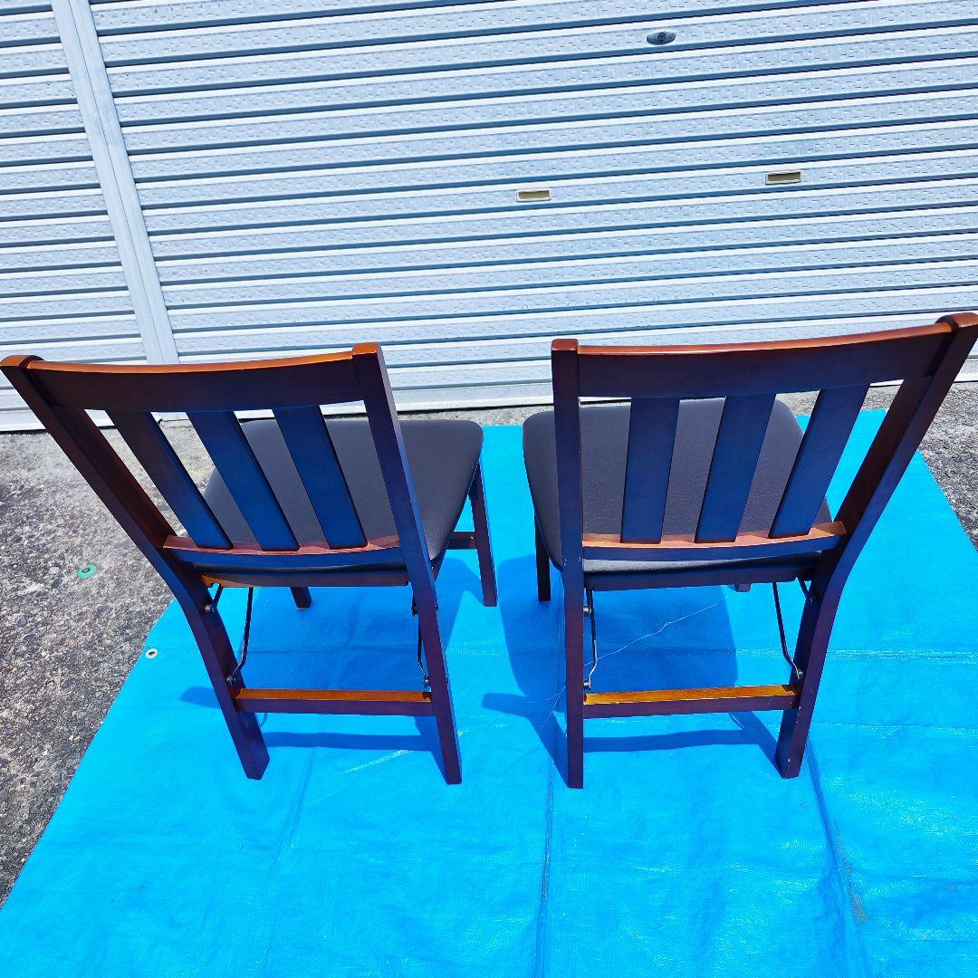 滝口木材 木製ダイニングチェア 折りたたみ式 ダイニングチェア 2脚セット 美品