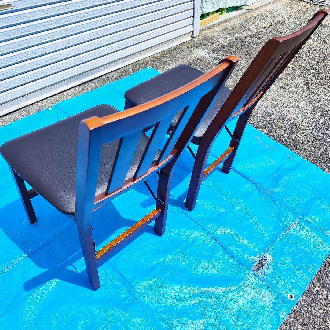 滝口木材 木製ダイニングチェア 折りたたみ式 ダイニングチェア 2脚セット 美品