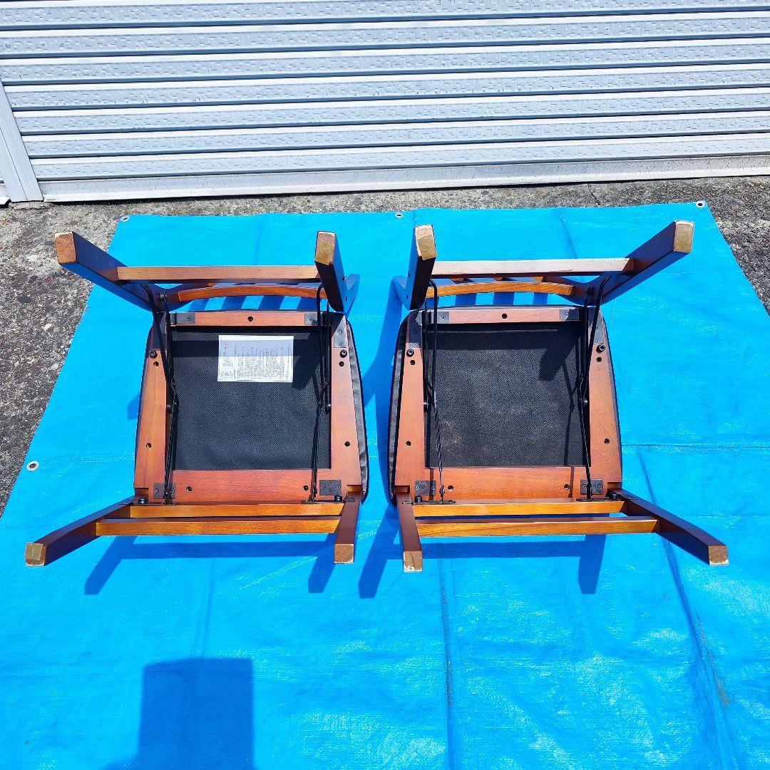 滝口木材 木製ダイニングチェア 折りたたみ式 ダイニングチェア 2脚セット 美品