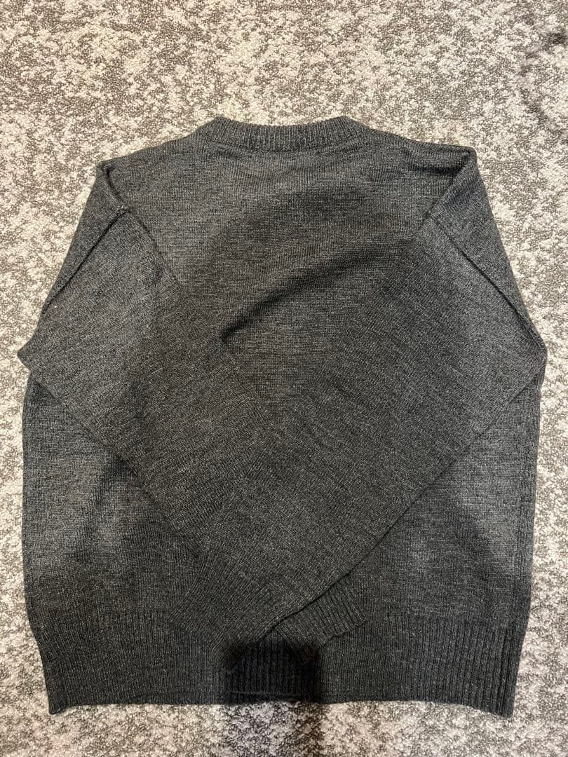 新品未使用✨AMI PARIS ハート刺繍 ニットカーディガン　グレー　M